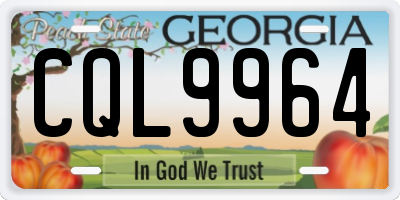 GA license plate CQL9964