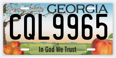 GA license plate CQL9965