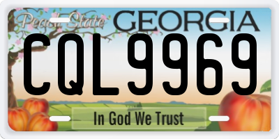 GA license plate CQL9969