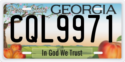 GA license plate CQL9971