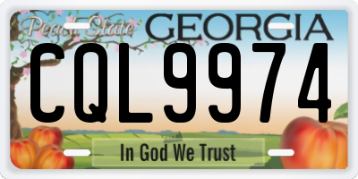 GA license plate CQL9974