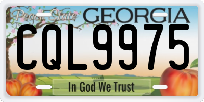 GA license plate CQL9975