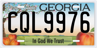 GA license plate CQL9976