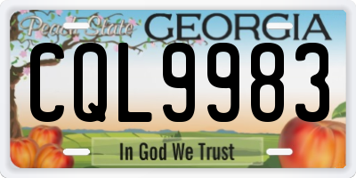 GA license plate CQL9983