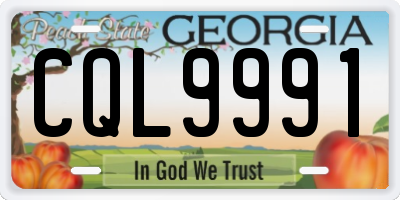GA license plate CQL9991