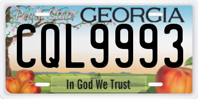 GA license plate CQL9993