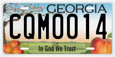 GA license plate CQM0014