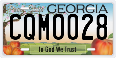 GA license plate CQM0028
