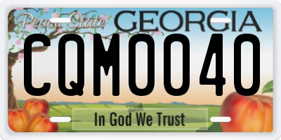GA license plate CQM0040