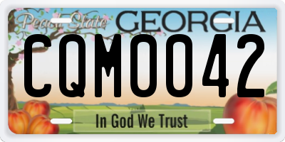 GA license plate CQM0042