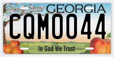 GA license plate CQM0044