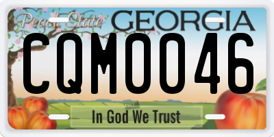 GA license plate CQM0046