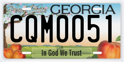 GA license plate CQM0051