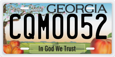 GA license plate CQM0052