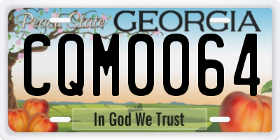 GA license plate CQM0064