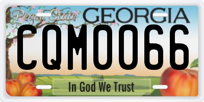 GA license plate CQM0066