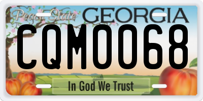 GA license plate CQM0068