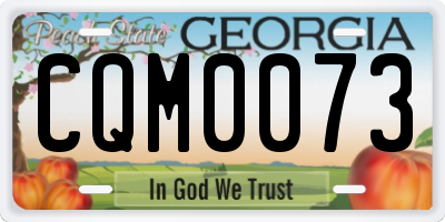 GA license plate CQM0073