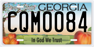 GA license plate CQM0084