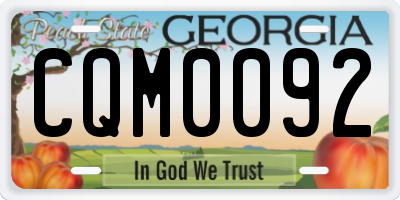 GA license plate CQM0092