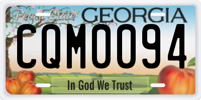 GA license plate CQM0094