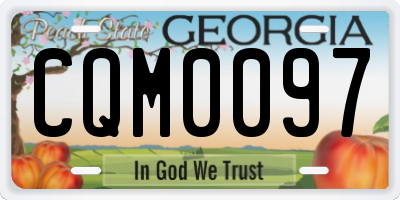 GA license plate CQM0097