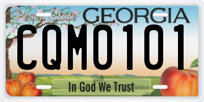 GA license plate CQM0101
