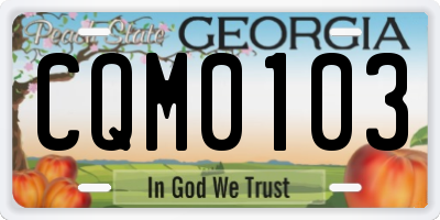 GA license plate CQM0103
