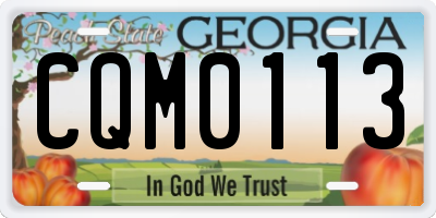 GA license plate CQM0113