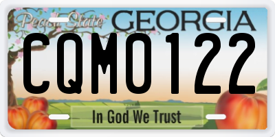 GA license plate CQM0122