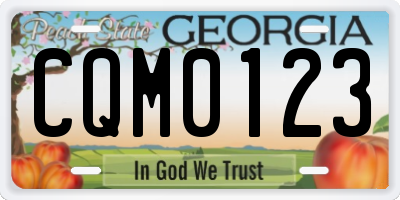 GA license plate CQM0123
