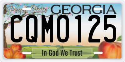 GA license plate CQM0125