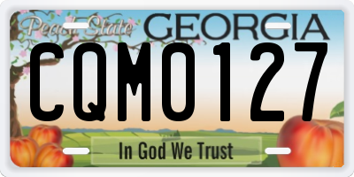 GA license plate CQM0127