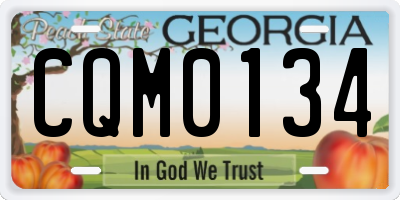 GA license plate CQM0134