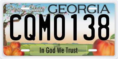 GA license plate CQM0138