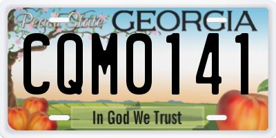 GA license plate CQM0141
