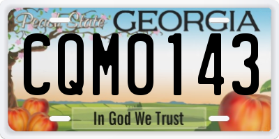 GA license plate CQM0143