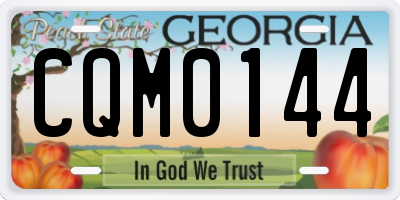 GA license plate CQM0144