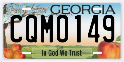 GA license plate CQM0149