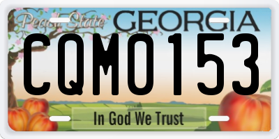 GA license plate CQM0153
