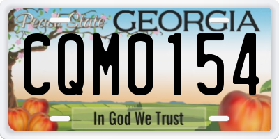 GA license plate CQM0154