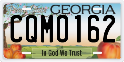 GA license plate CQM0162