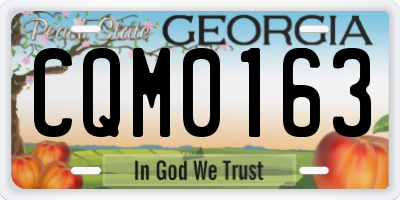GA license plate CQM0163