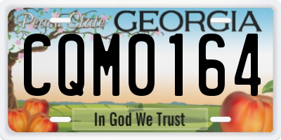 GA license plate CQM0164
