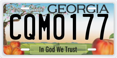 GA license plate CQM0177