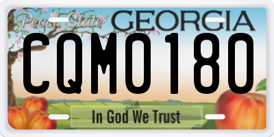 GA license plate CQM0180