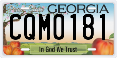 GA license plate CQM0181