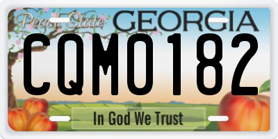 GA license plate CQM0182