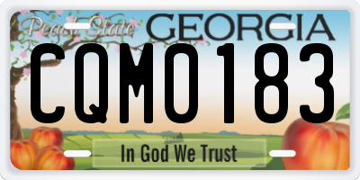 GA license plate CQM0183