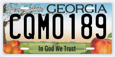 GA license plate CQM0189